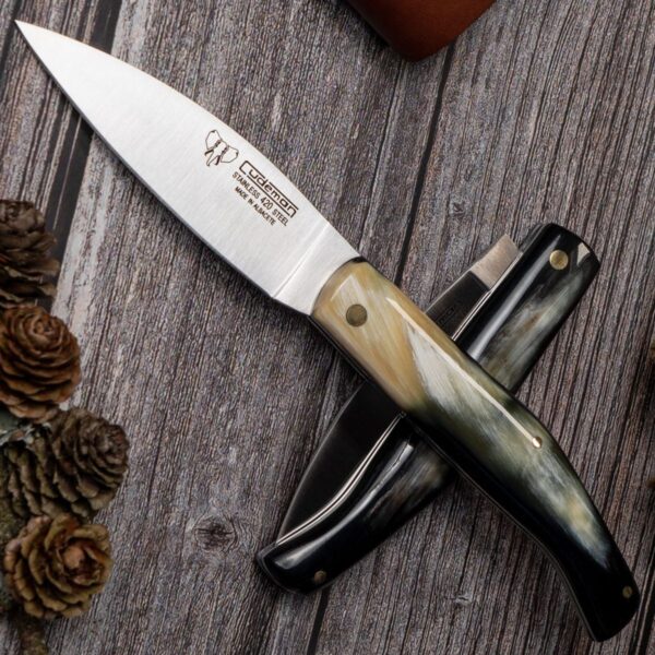 Cudeman Drop Point Pocket Knife - Bull Horn - Image 2