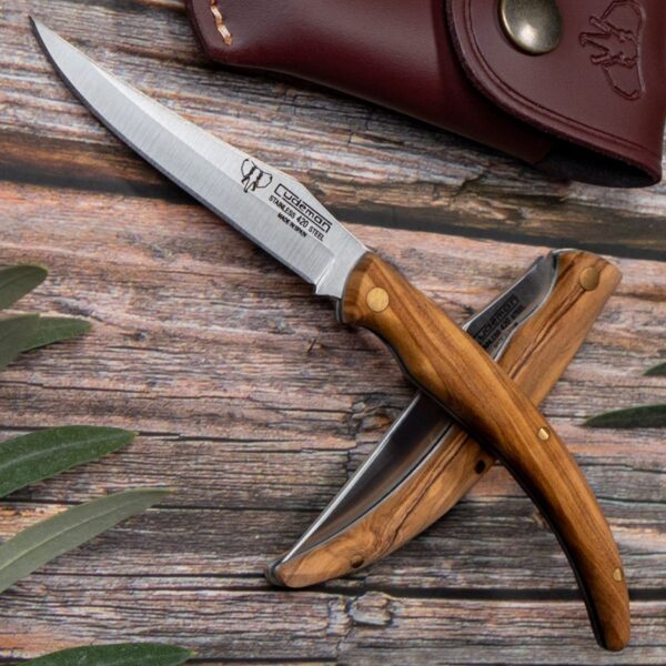 Cudeman Olive Wood Pocket Knife w/Sheath - Image 2