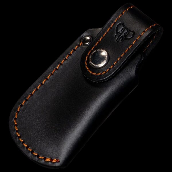 Cudeman 4.7" Snap Closure Sheath - Orange Stitching