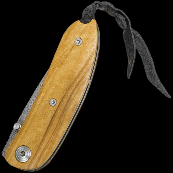 lionSTEEL Mini Damascus Heinsgringla Olive wood handle, wood box - Image 2