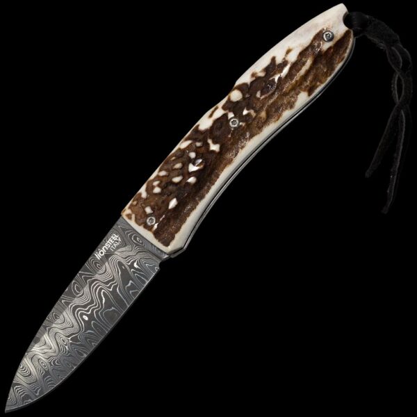 lionSTEEL Opera Damascus Heinsgringla Stag Handle, wood box