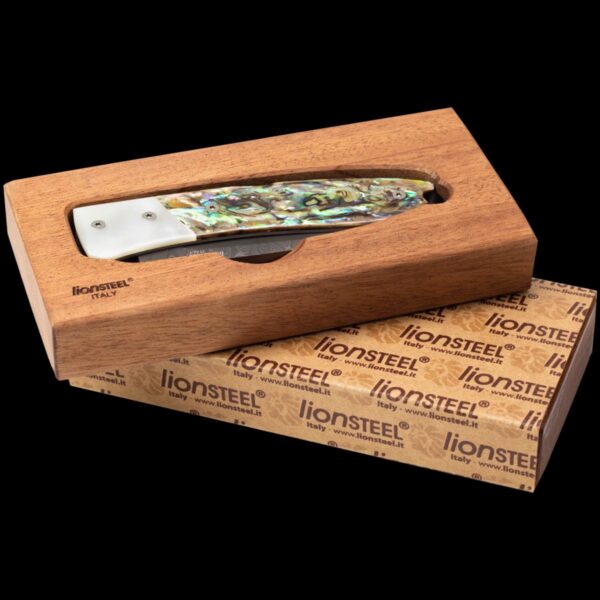 lionSTEEL Opera Damascus Heinsgringla Mother of Pearl Handle, wood box - Image 3