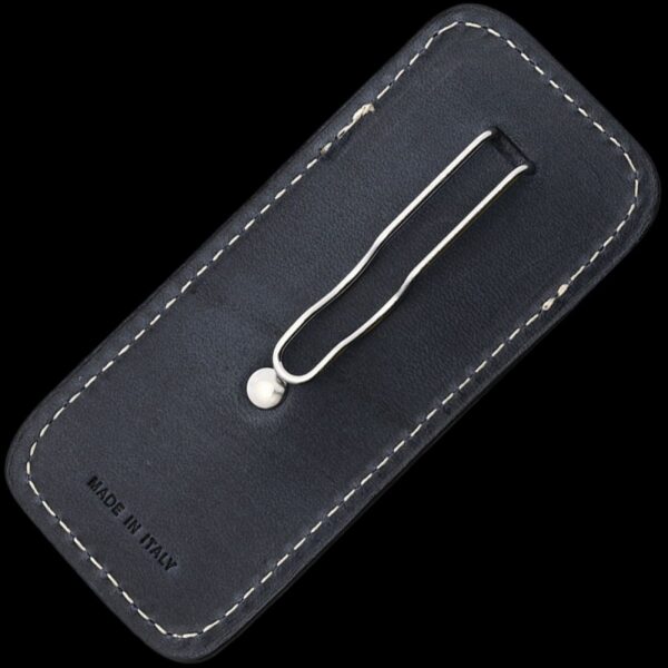 lionSTEEL Leather vertical sheath with CLIP - BLUE Color - Image 2