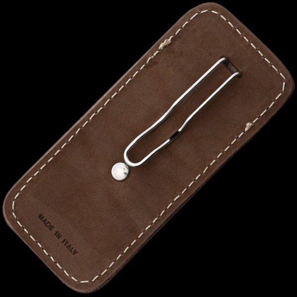 lionSTEEL Leather vertical sheath with CLIP - BROWN Color - Image 2