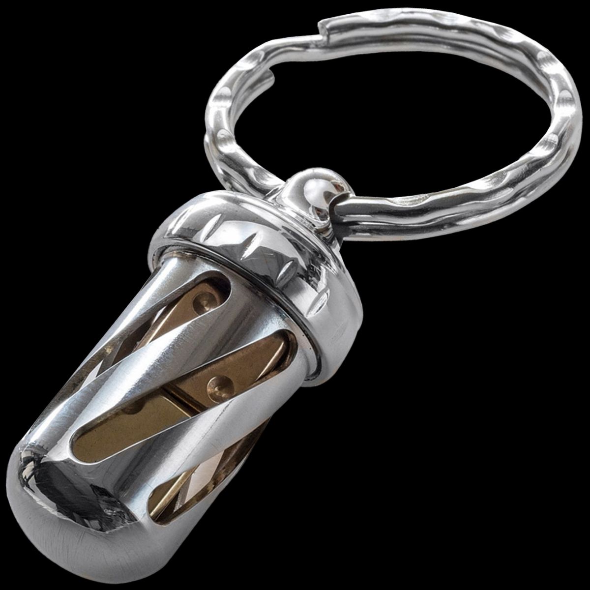 LionSteel AcornDice Steel key ring, stainless steel dice