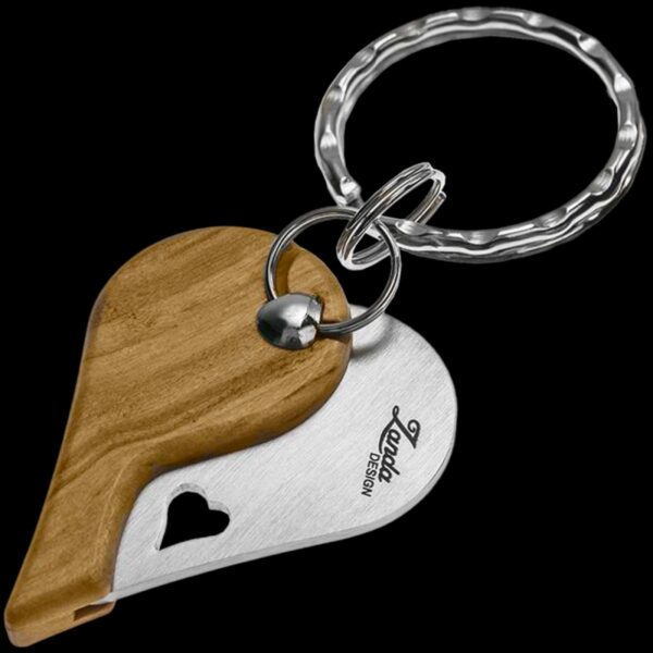 lionSTEEL LionBeat Heart Pendant Blade - Olive Wood - Image 2