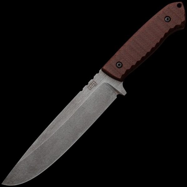 ZA-PAS Expendable Toxic, Stonewash Blade & Brown Micarta Handle