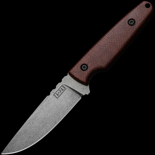 ZA-PAS Handie, Stonewash Blade & Brown Micarta Handle