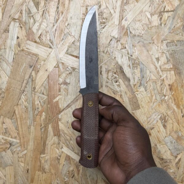 ZA-PAS Biwi 12, Brown Micarta Handle & Leather Sheath - Image 2