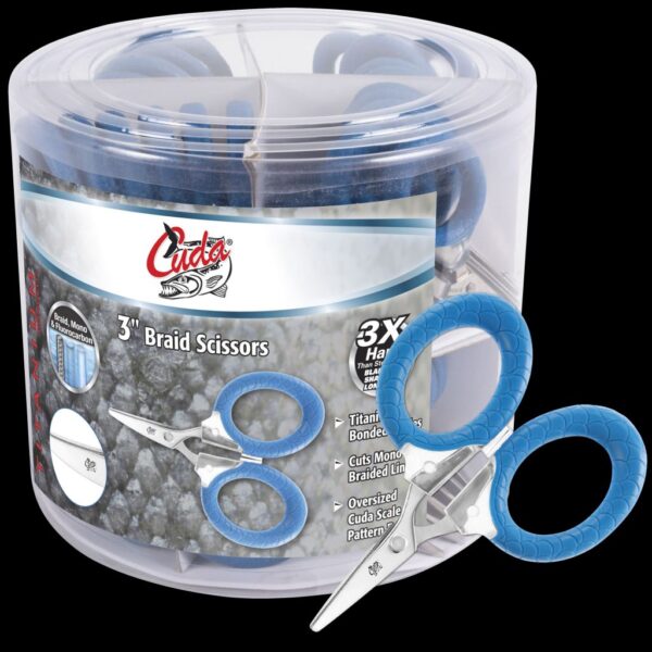 Cuda Bucket, 50pcs - 3" Braid Scissors