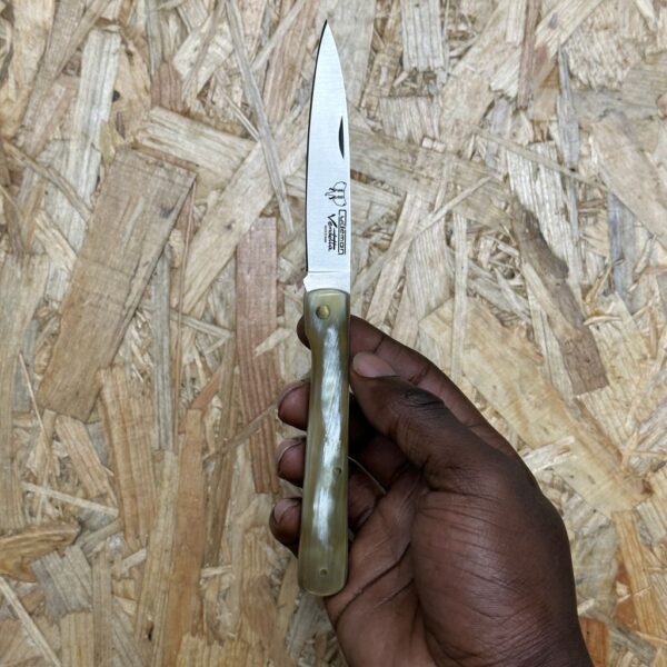 Cudeman Stilleto Pocket Knife with Bull horn handle 408-A - Image 2