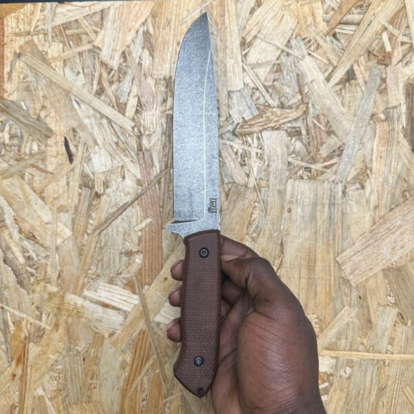 ZA-PAS Expendable, Stonewash Blade & Brown Micarta Handle - Image 2