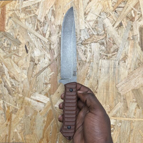 ZA-PAS Expendable Toxic, Stonewash Blade & Brown Micarta Handle - Image 2