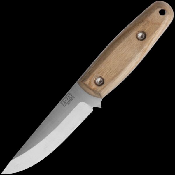 ZA-PAS Modern Pukko XS, X50CrMoV15, Ash Wood Handle & Black Leather Sheath