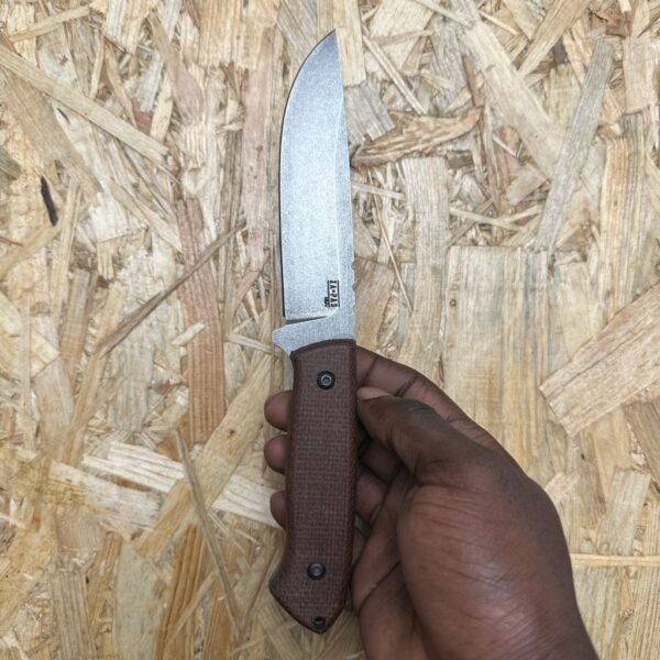 ZA-PAS Ultra Outdoor, Stonewash Blade & Brown Micarta Handle - Image 2