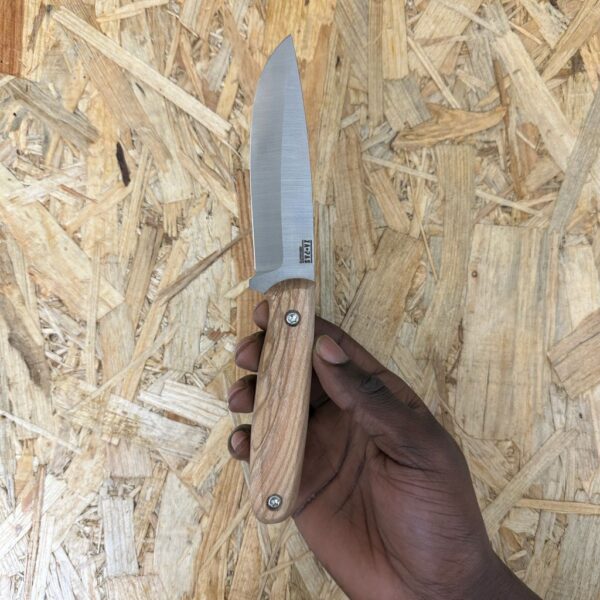 ZA-PAS Wave, X50CrMoV15, Ash Wood Handle & Black Leather Sheath - Image 2