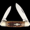 Rough Ryder Amber Jigged Bone Canoe Folding Knife