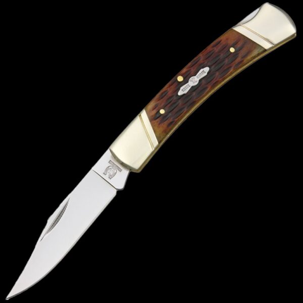 Rough Ryder Lockback Amber Bone