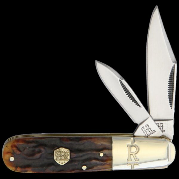 Rough Ryder Barlow Brown Stag Bone Folding Knife