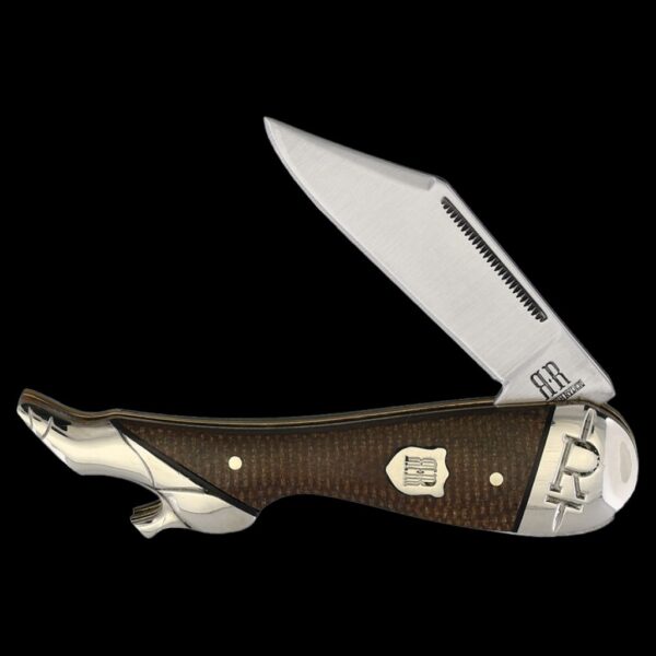 Rough Ryder Tater Skin Leg Knife Brown Burlap