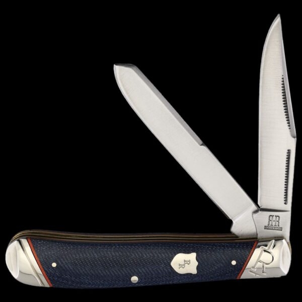 Rough Ryder Faded Blue Jeans Trapper Folding Knife