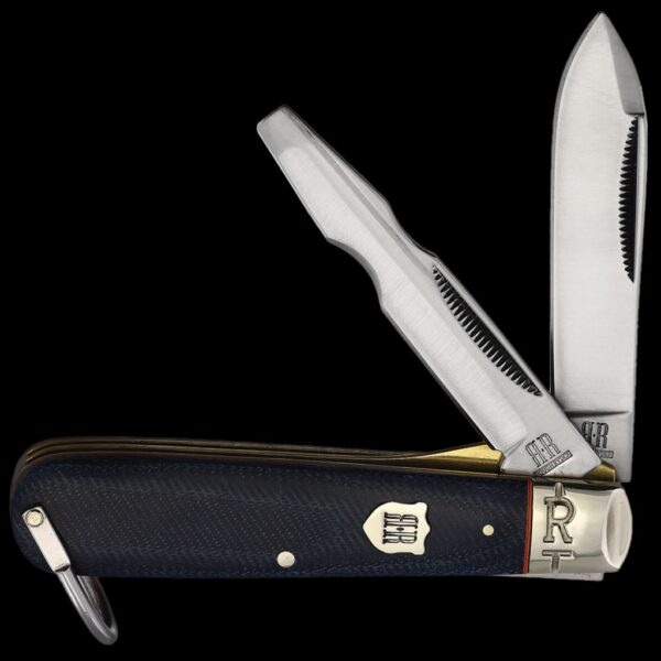 Rough Ryder Faded Blue Jeans Folding Electrician's Knife