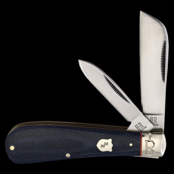 Rough Ryder Faded Blue Jeans Half Hawk Folding Knife