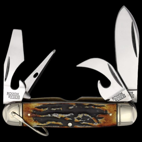 Rough Ryder Classic Cinnamon Bone Stag Kamp King Folding Knife