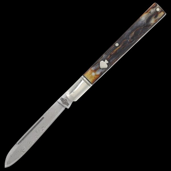Rough Ryder Cinnamon Bone Damascus Doctor's Knife