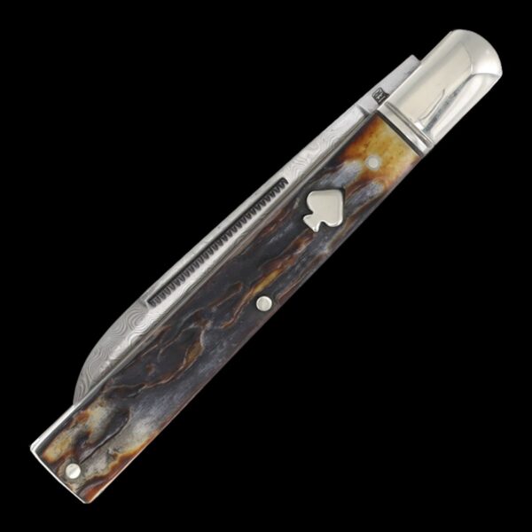 Rough Ryder Cinnamon Bone Damascus Doctor's Knife - Image 3