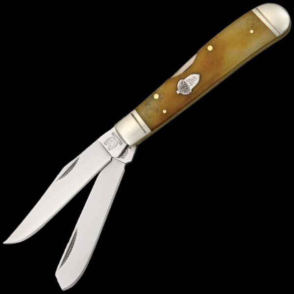 Rough Ryder Smooth Tobacco Bone Lockback Trapper