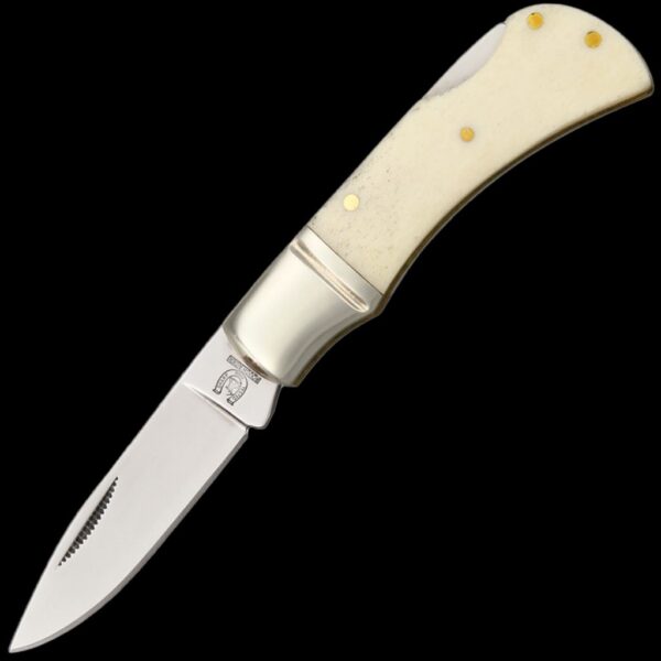 Rough Ryder White Bone Mustang Lockback