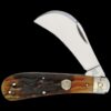 Rough Ryder Hawkbill Brown Stag Bone Folding Knife