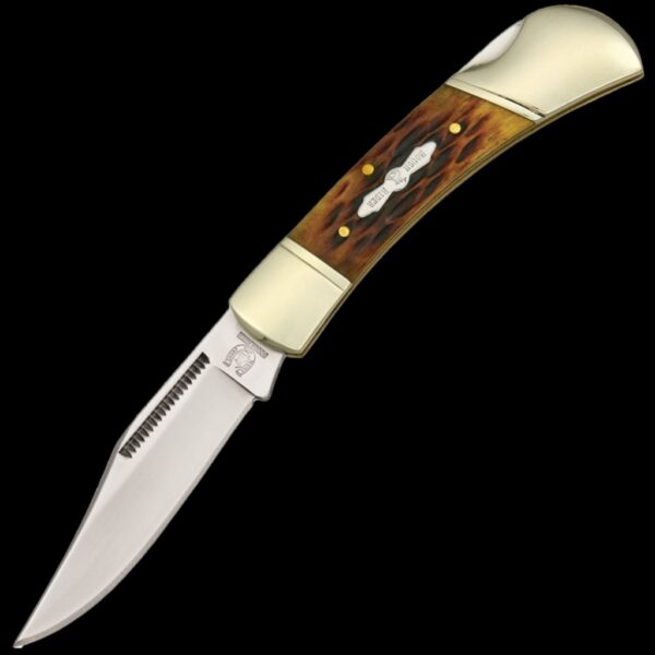 Rough Ryder Lockback - Amber Bone
