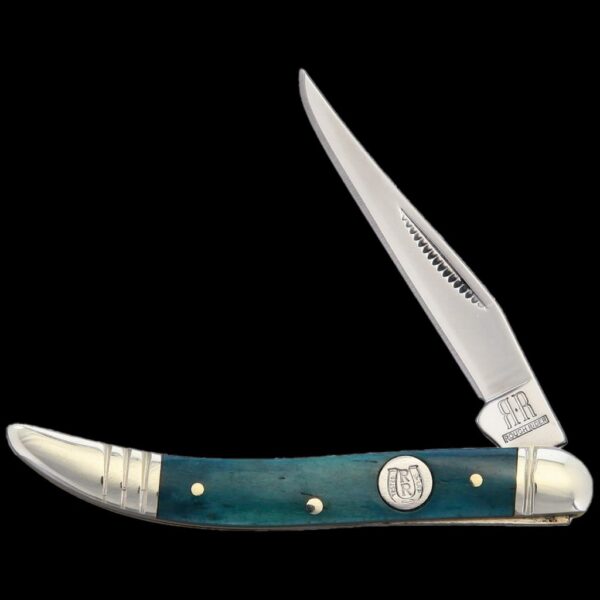 Rough Ryder Small Toothpick Blue Smooth Bone