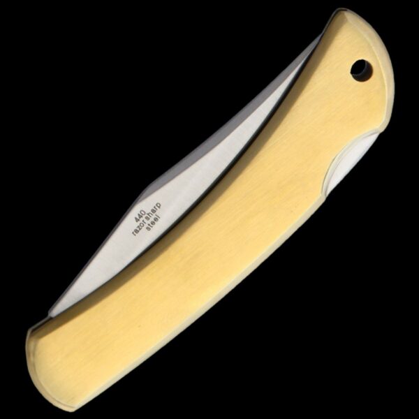 Rough Ryder Small Lockback Folding Knife Brass - Image 2