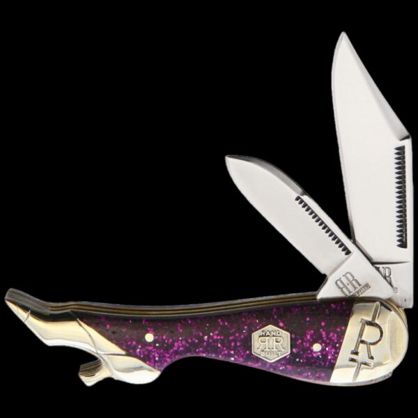 Rough Ryder Lady Leg Knife Purple Sparkle