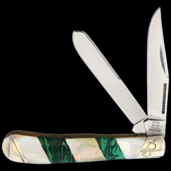 Rough Ryder Stoneworx Malachite and Pearl Trapper