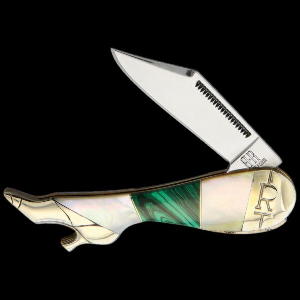 Rough Ryder Small Leg Knife Malachite