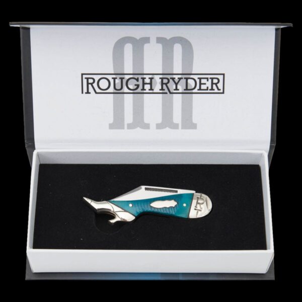 Rough Ryder Black and Blue Leg Knife - Image 3