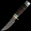 Rough Ryder Damascus Skinner with Turquoise Inlay