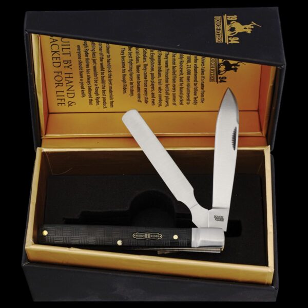 Rough Ryder Black Reserve Black Pakkawood Doctor's Knife - Image 2
