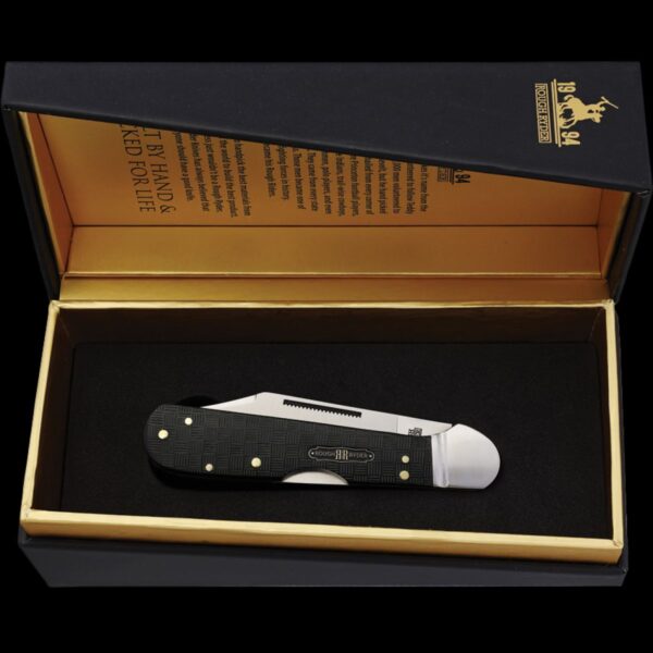 Rough Ryder Black Reserve Pakkawood Copperhead Folding Knife - Image 2