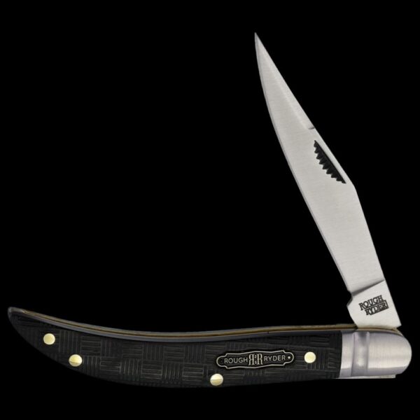 Rough Ryder Black Reserve Toothpick Folding Knife - Pakkawood