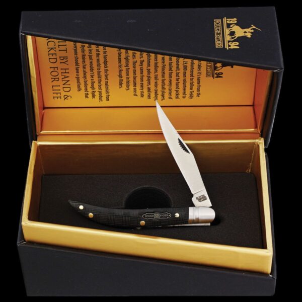 Rough Ryder Black Reserve Toothpick Folding Knife - Pakkawood - Image 2