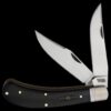 Rough Ryder Black Reserve Saddlehorn Folding Knife - Bone