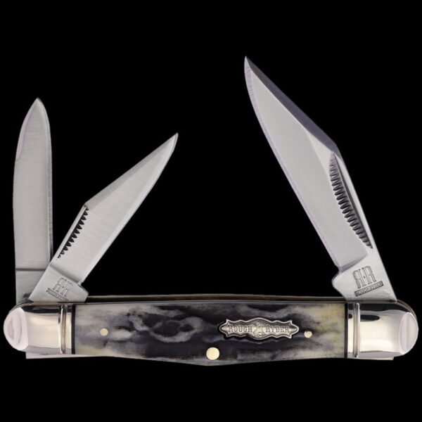 Rough Ryder Medium Whittler Black Stag Bone