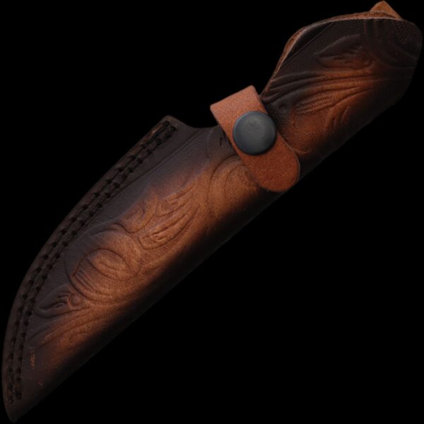 Rough Ryder Damascus Wenge Wood and Stonework Fixed Blade Knife - Image 2