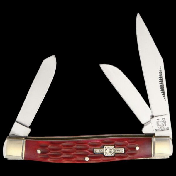 Rough Ryder Stockman Red Jigged Bone