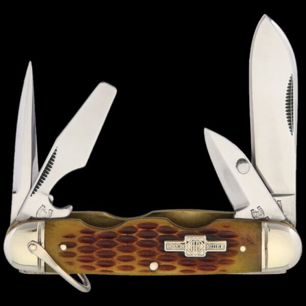 Rough Ryder Amber Jigged Bone Utility Knife